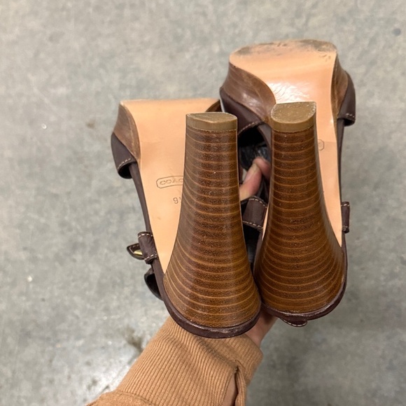 Coach Dark Brown Leather Sandals - Picture 6 of 6